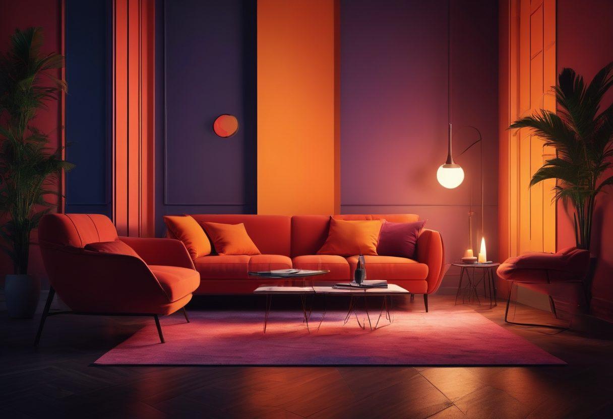 An elegantly styled graphic featuring a split scene: one side showcasing a vibrant, playful atmosphere with abstract shapes, symbolizing kink and the exploration of adult themes; the other side blending romantic imagery, like soft candlelight and gentle silhouettes, highlighting intimacy. Use a harmonious color palette to connect both themes seamlessly. The overall feel should be inviting and intriguing. super-realistic. vivid colors. high contrast.